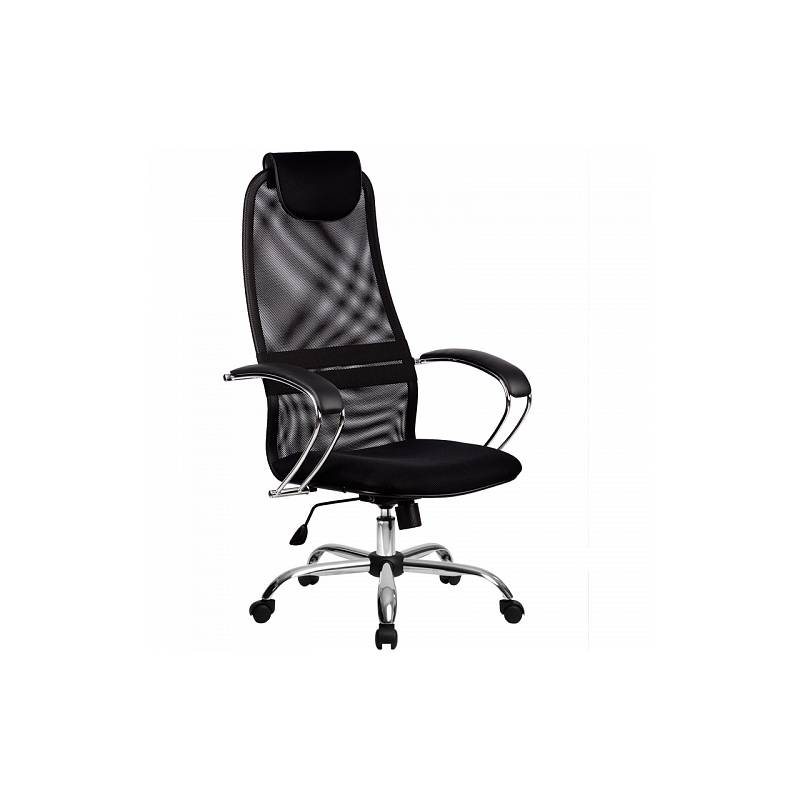 Кресло руководителя Метта BK-8 №20 Галакси-Лайт черное хром главное фото