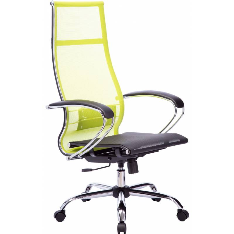 Кресло руководителя МЕТТА Комплект 7 хром салатовое (сетка) главное фото